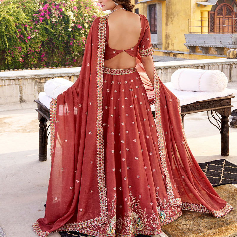 Salmon Color Chocolate Crush Chaniya Choli