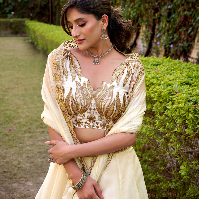 White Color Embroidery Work Chaniya Choli