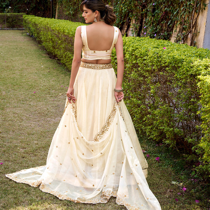 White Color Embroidery Work Chaniya Choli