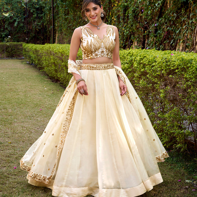 White Color Embroidery Work Chaniya Choli